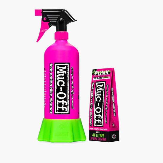 Muc-Off Bottle For Life Bundle met 4 Punk Powder zakjes - uit de verpakking detail