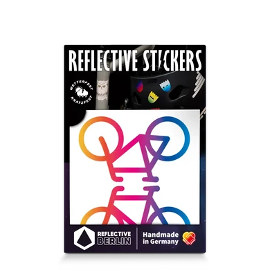 REFLECTIVE BERLIN stickers small - biycles rainbow