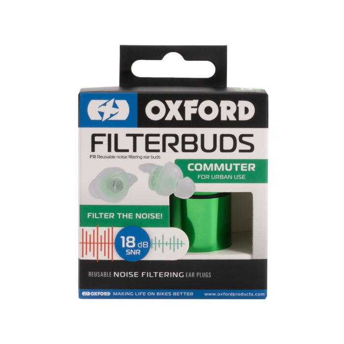 Oxford FilterBuds Commuter 18 SNR in de verpakking
