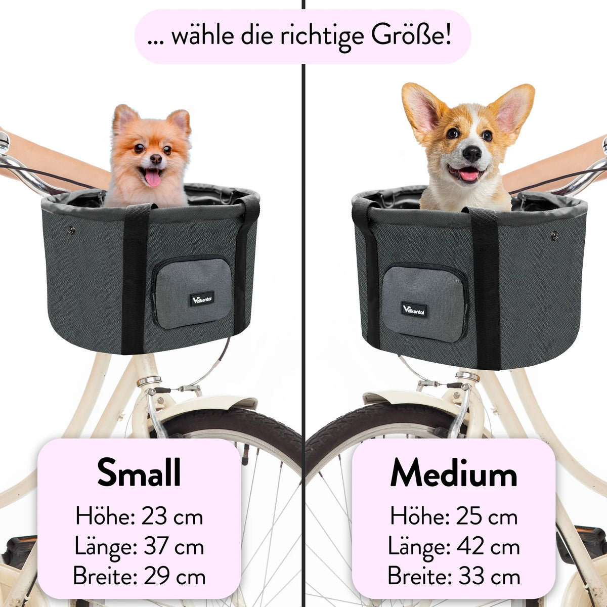 VALKENTAL HONDEN FIETSMAND maattabel