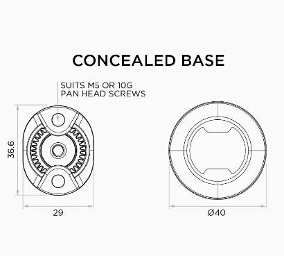 QUAD LOCK 360 concealed small - vlakke montagevoet