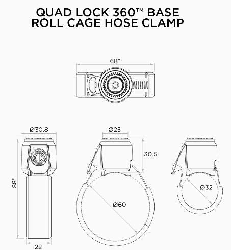 QUAD LOCK 360 roll cage clamp - buisklem
