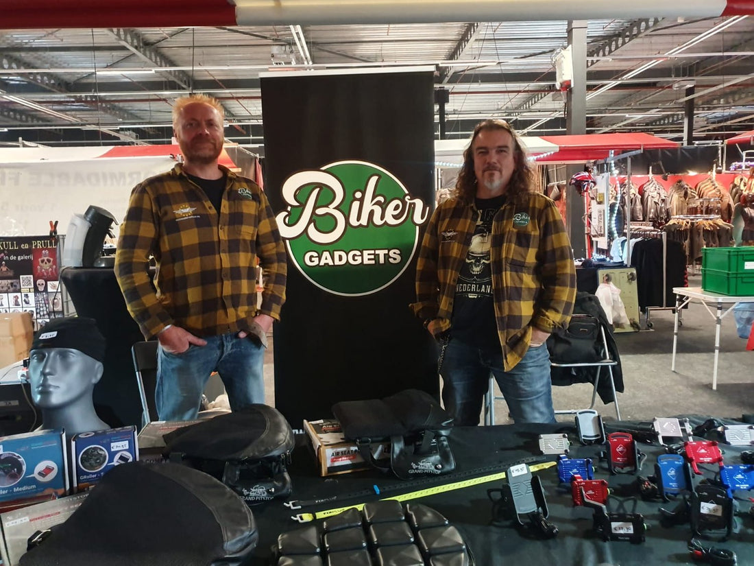 BikerGadgets stand op de BigTwin Bikeshow & Expo 2021 in Expo Houten