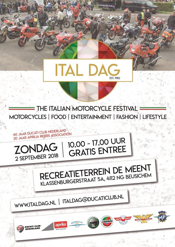 Poster Italdag Beusichem 2018 - Italiaans motorfestival Nederland