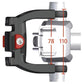 KLICKfix CC-100 E stuuradapter met slot - maatvoering