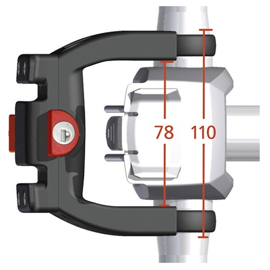 KLICKfix CC-100 E stuuradapter met slot - maatvoering