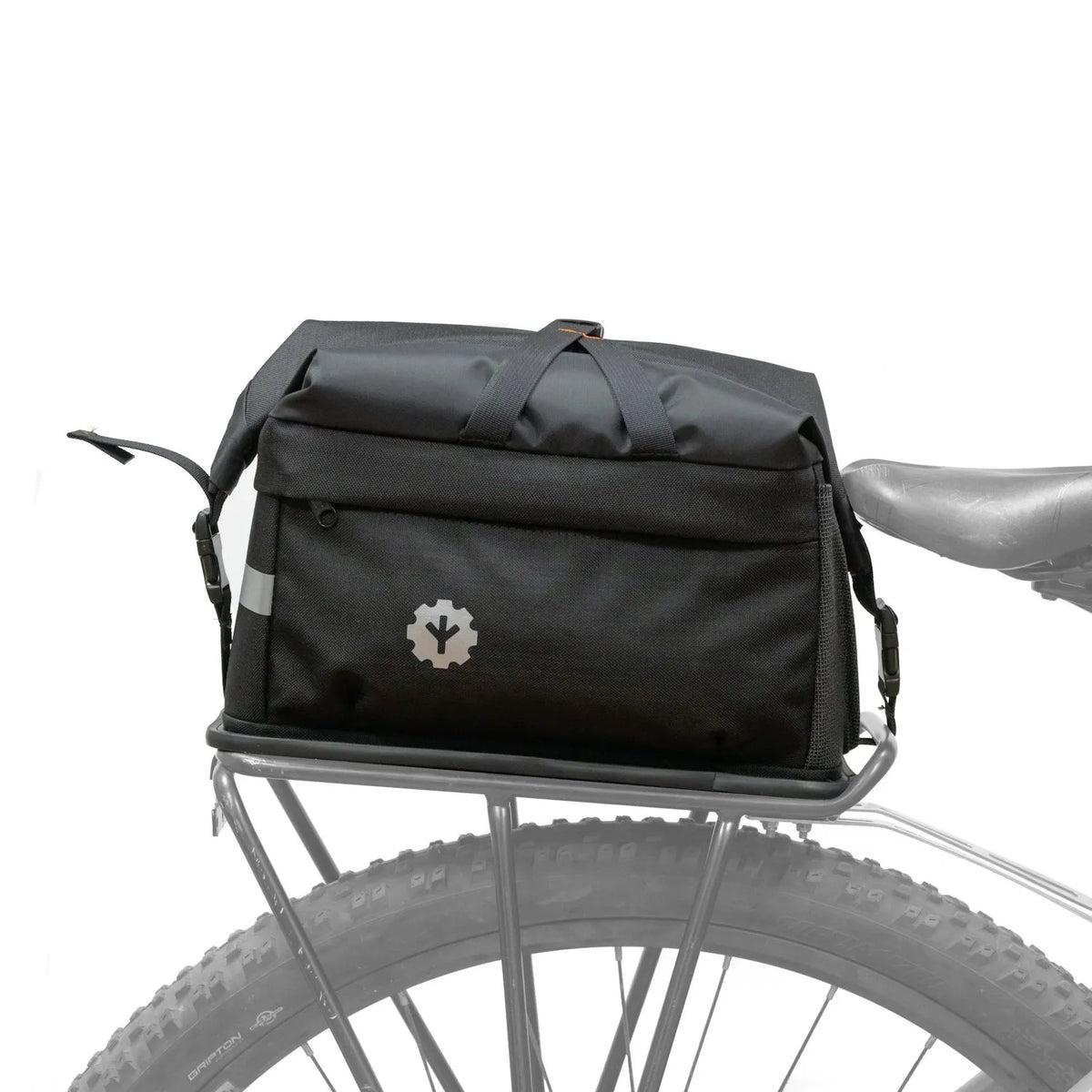 CHOIKE RackBag 12L waterdichte bagagedragertas zwart voor bikepacking en touring detail