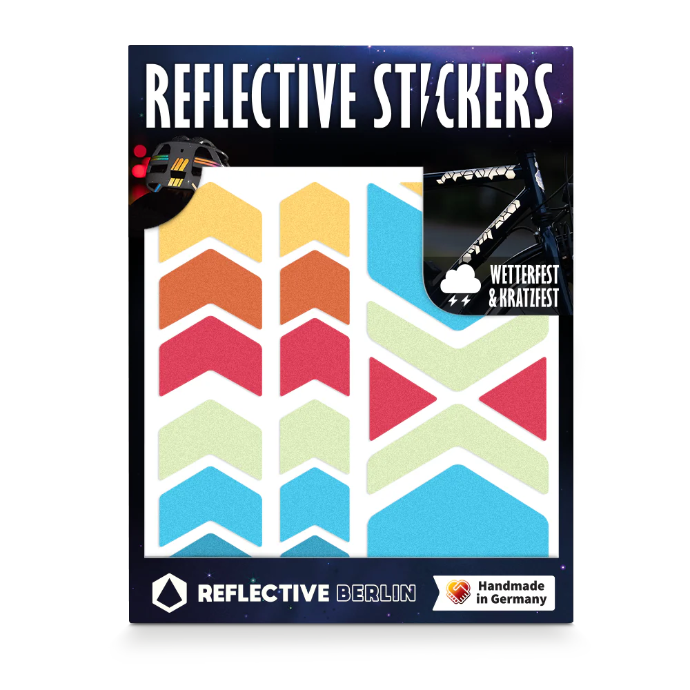 Reflective Berlin reflecterende stickers medium - chevrons harlequin