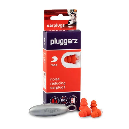Pluggerz Road Uni-Fit oordoppen – gehoorbescherming tegen windgeruis voor motorrijders verpakking inhoud