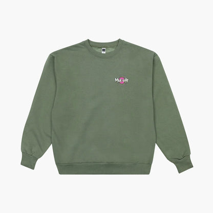 Muc-Off Surf Sweater groen – oversized, 440 GSM katoen & gerecycled polyester voorzijde