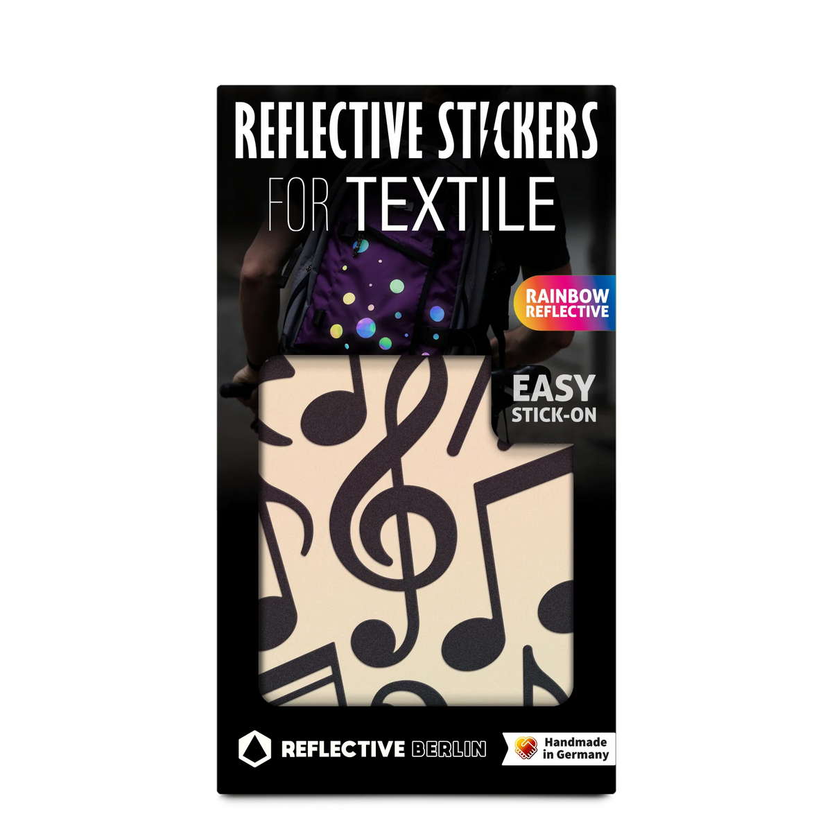 REFLECTIVE BERLIN textielstickers - music rainbow