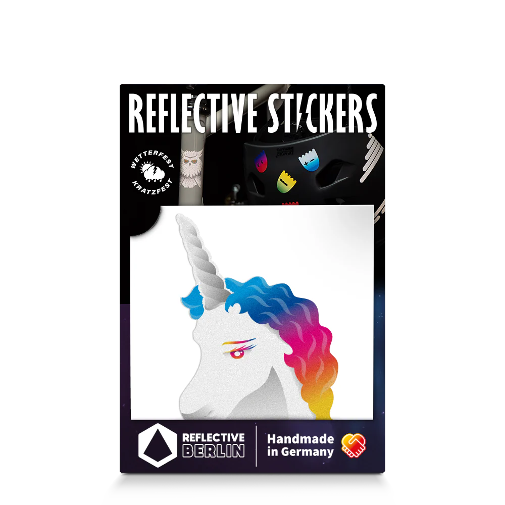 Reflective Berlin reflecterende stickers small voor kinderen unicorn rainbow