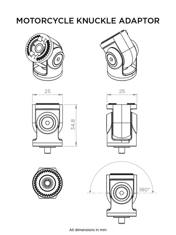 QUAD LOCK 360 Knöchel-Adapter - Kniestück