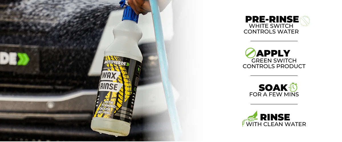 MOTOVERDE Wax Rinse - gebruik