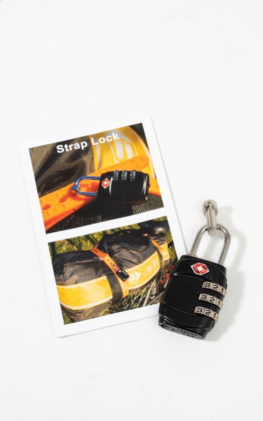 "Beveiligde fietsbagage met FIXPLUS cijferslot en 23mm strap