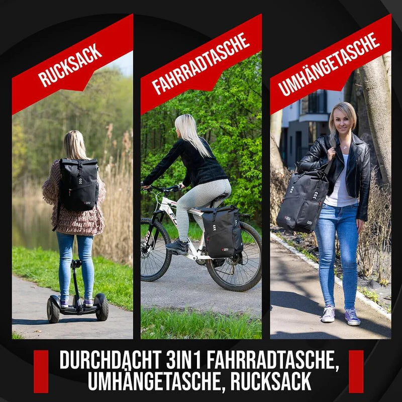 Thollbeck Impuls 3-in-1 Fietstas - diverse draagwijzes, op de fiets, als rugzak of aan je schouder