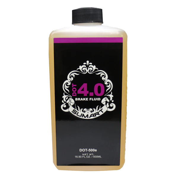 SUMART DOT 4.0 remvloeistof 500ml fles met paars label voor fiets hydraulische remmen