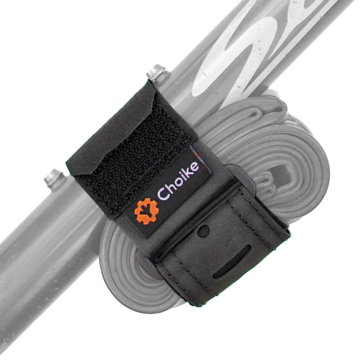 CHOIKE Powerstrap - reserve binnenband gemonteerd met de strap aan het frame