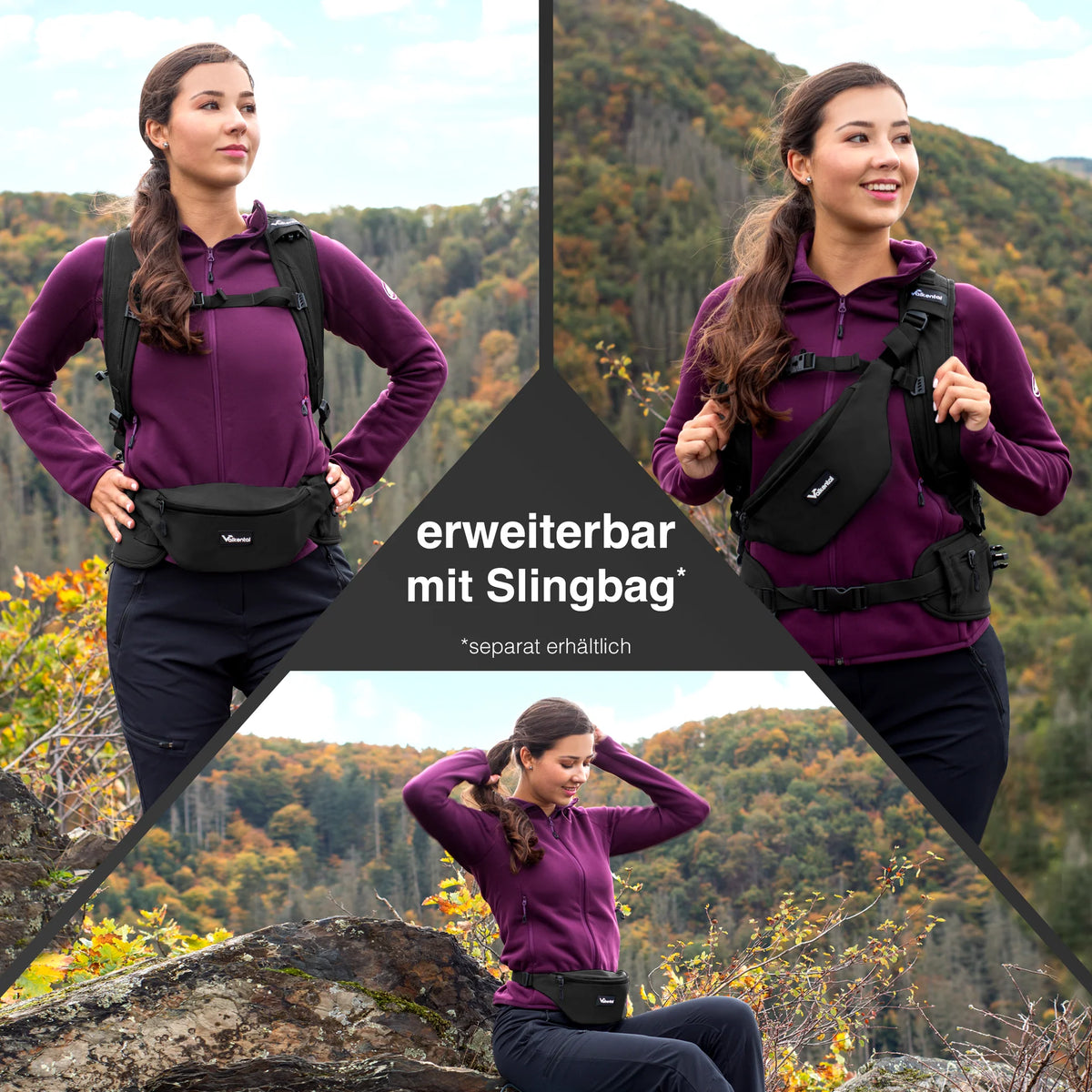 VALKENTAL V22 met los verkrijgbare slingbag, heuptas