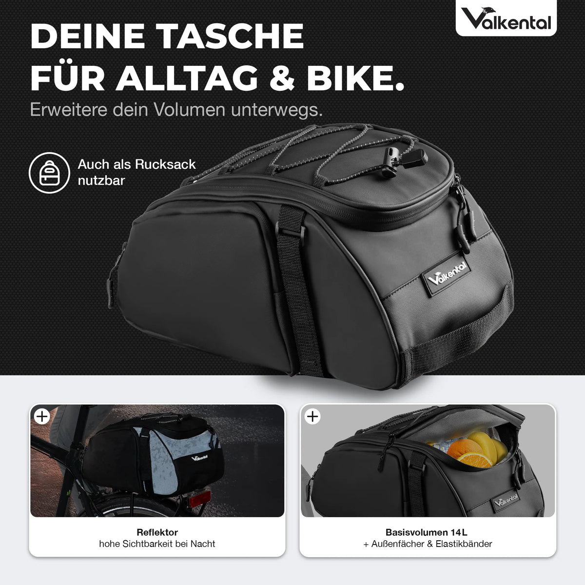 VALKENTAL Trunk Bag 14L - voor alledaags gebruik