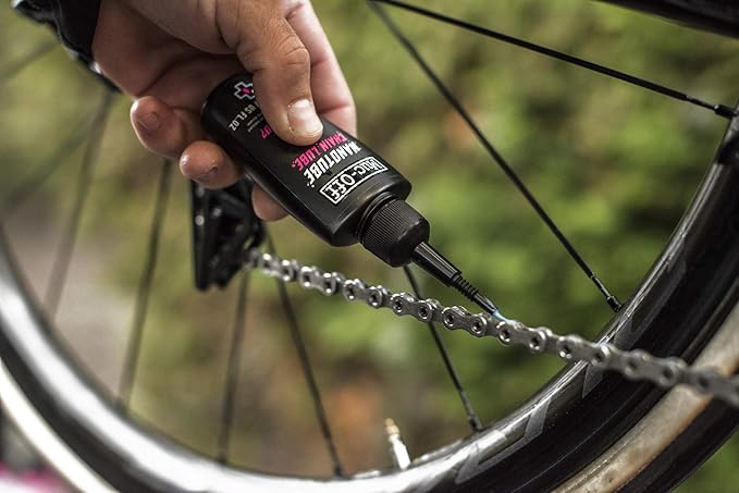 MUC-OFF Nanotube Chain Lube 50ml - wordt hier gebruikt op een hele snelle fiets