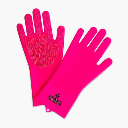 MUC-OFF Deep Scrubber Gloves - siliconen schoonmaakhandschoenen met borstelharen voor fiets en motor detail