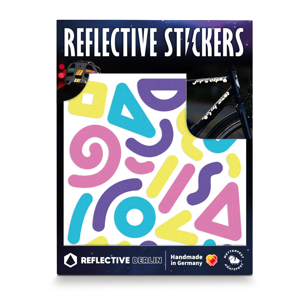 Reflective Berlin reflecterende stickers medium - doodle harlequin
