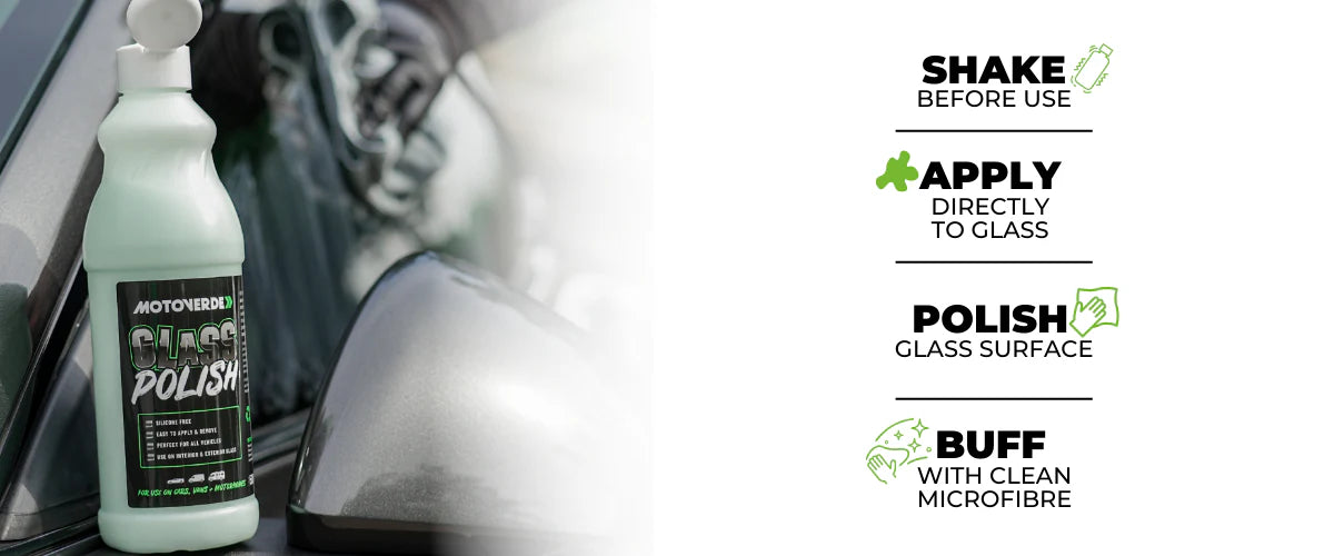 MOTOVERDE Glass Polish gebruiksaanwijzing