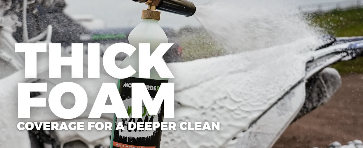MOTOVERDE Snow Foam - een dikke laag snow op de motor