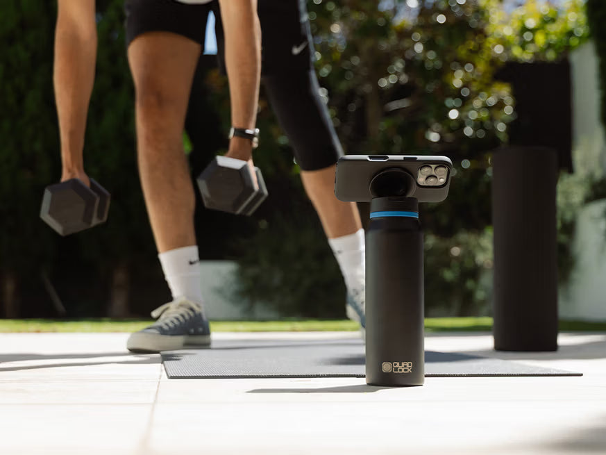 QUAD LOCK bottle mount met smartphone