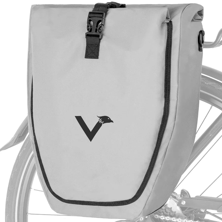 VALKENTAL Bike Bag 32L - grijs reflecterend waterdichte bagagedragertas