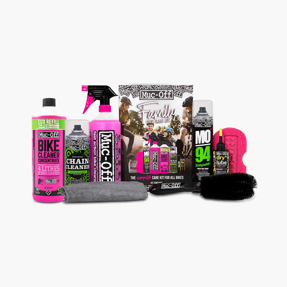 MUC-OFF Family Bike Care Kit - alles uit de doos gestald