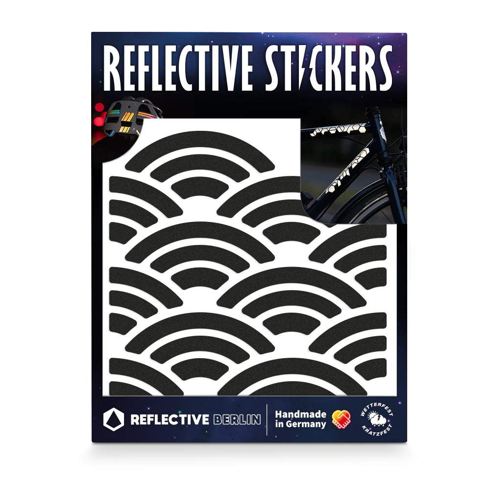 Reflective Berlin reflecterende stickers medium - sunrise zwart