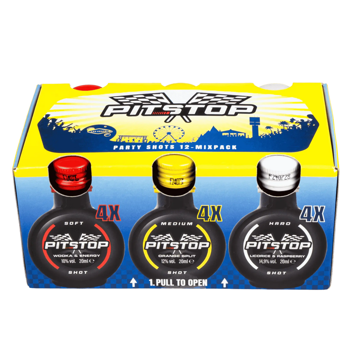 PITSTOP SHOT variety pack 12 stuks alcoholische energy shots