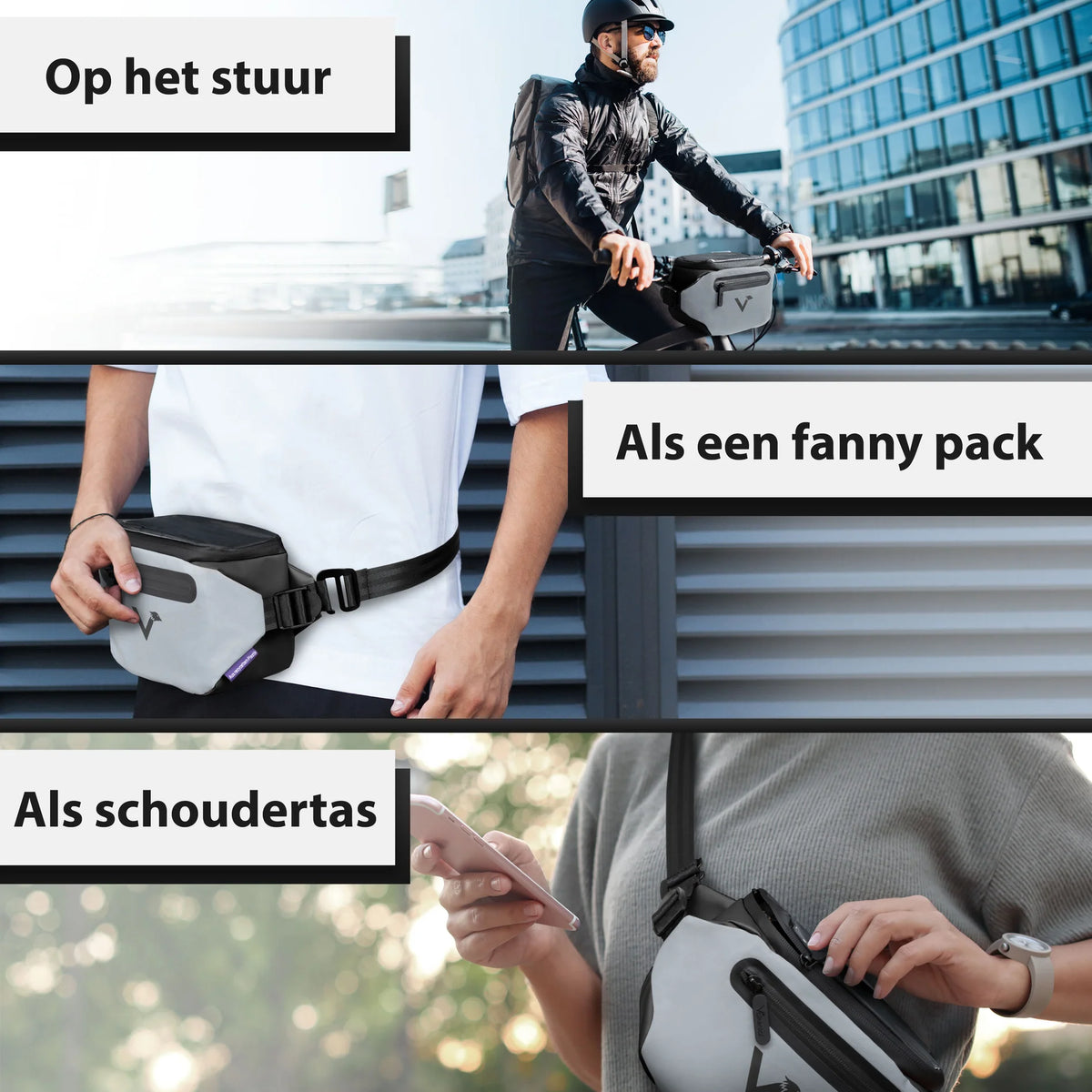 VALKENTAL 3IN1 CITY BAG draagwijzes