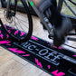 Muc-Off absorberende bike mat IN GEBRUIK ONDER EEN INDOOR FIETS