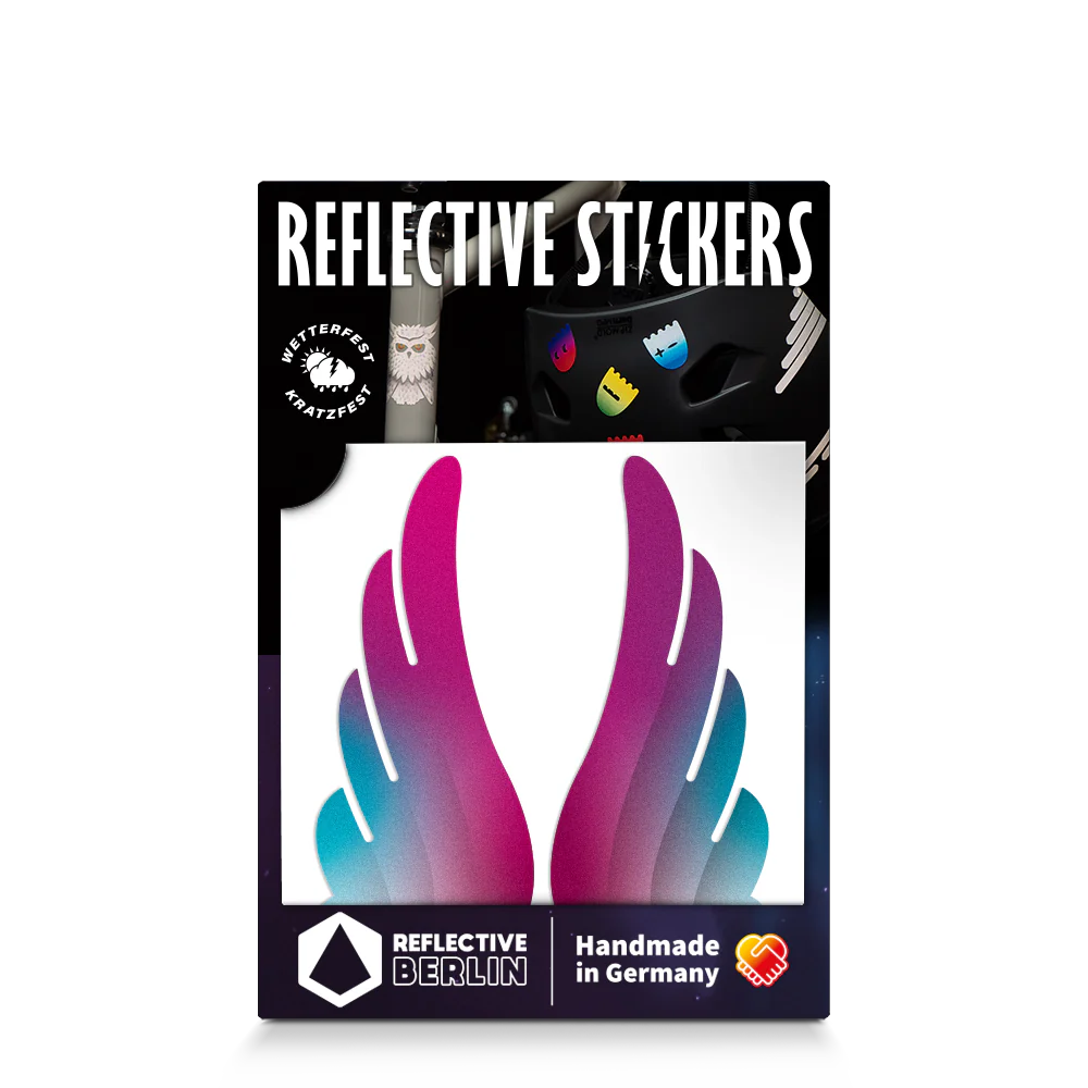 Reflective Berlin reflecterende stickers small voor kinderen wings purple