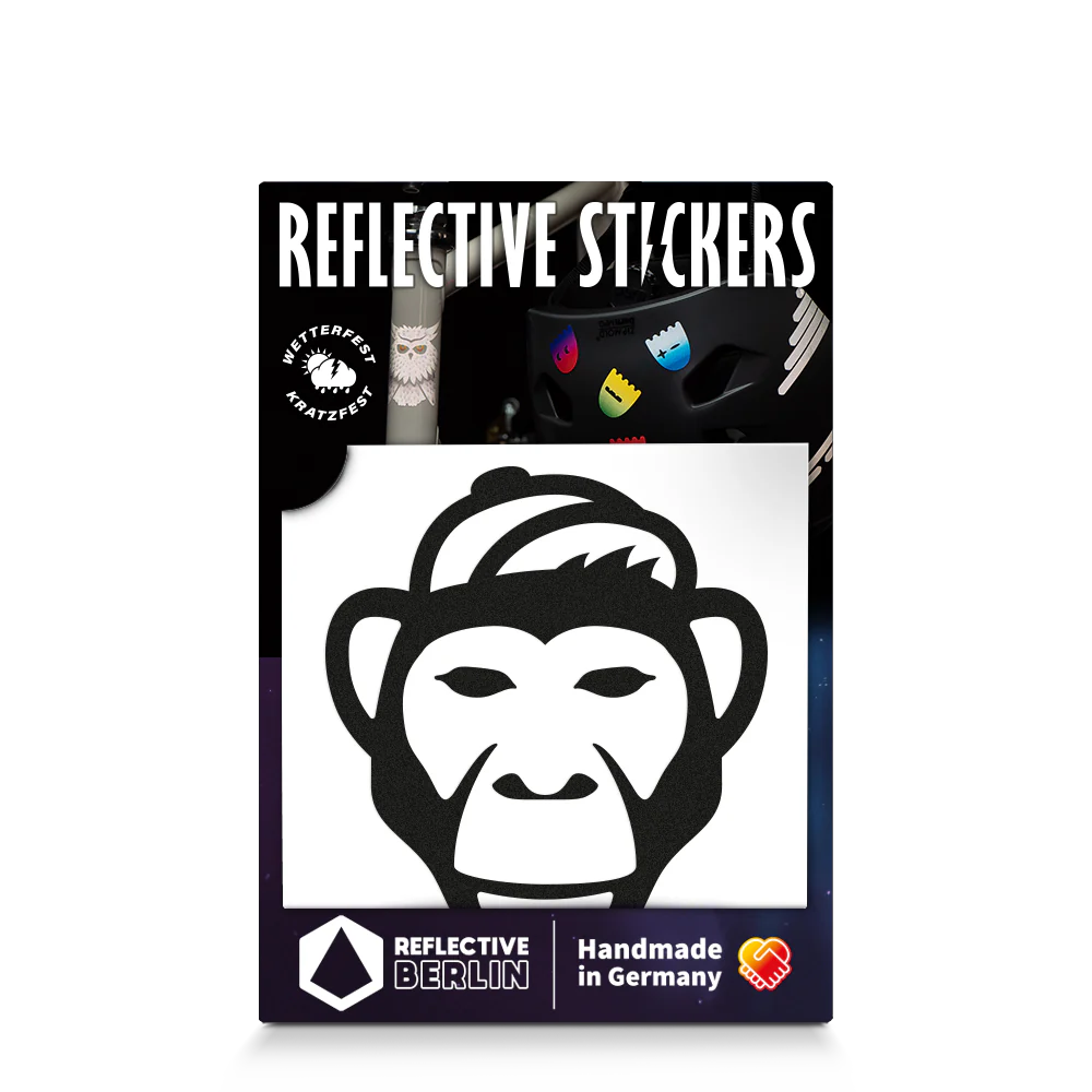 Reflective Berlin reflecterende stickers small voor kinderen monkey zwart