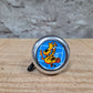 Kinder fietsbel aluminium zilver 55mm diameter met giraffe