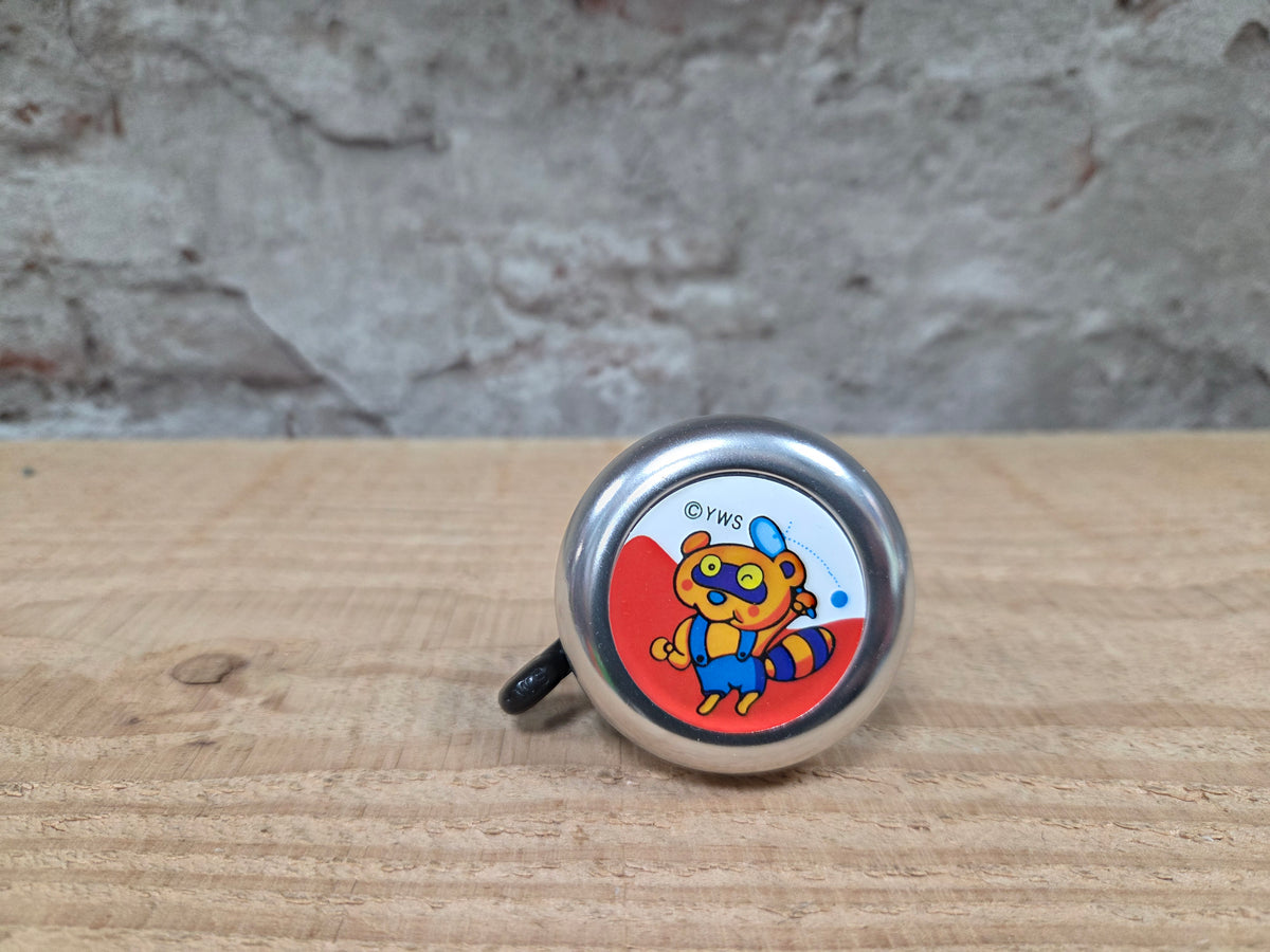 Kinder fietsbel aluminium zilver 55mm diameter met bever
