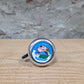 Kinder fietsbel aluminium zilver 55mm diameter met bulldog