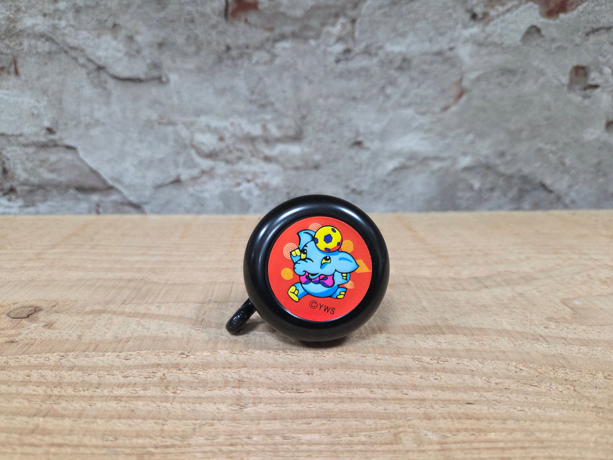 Kinder fietsbel aluminium mat zwart 55mm diameter - met olifant