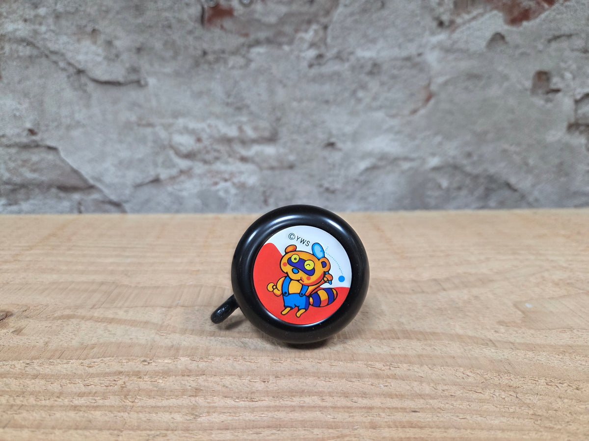 Kinder fietsbel aluminium mat zwart 55mm diameter - met bever