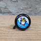 Kinder fietsbel aluminium mat zwart 55mm diameter - met pinguin