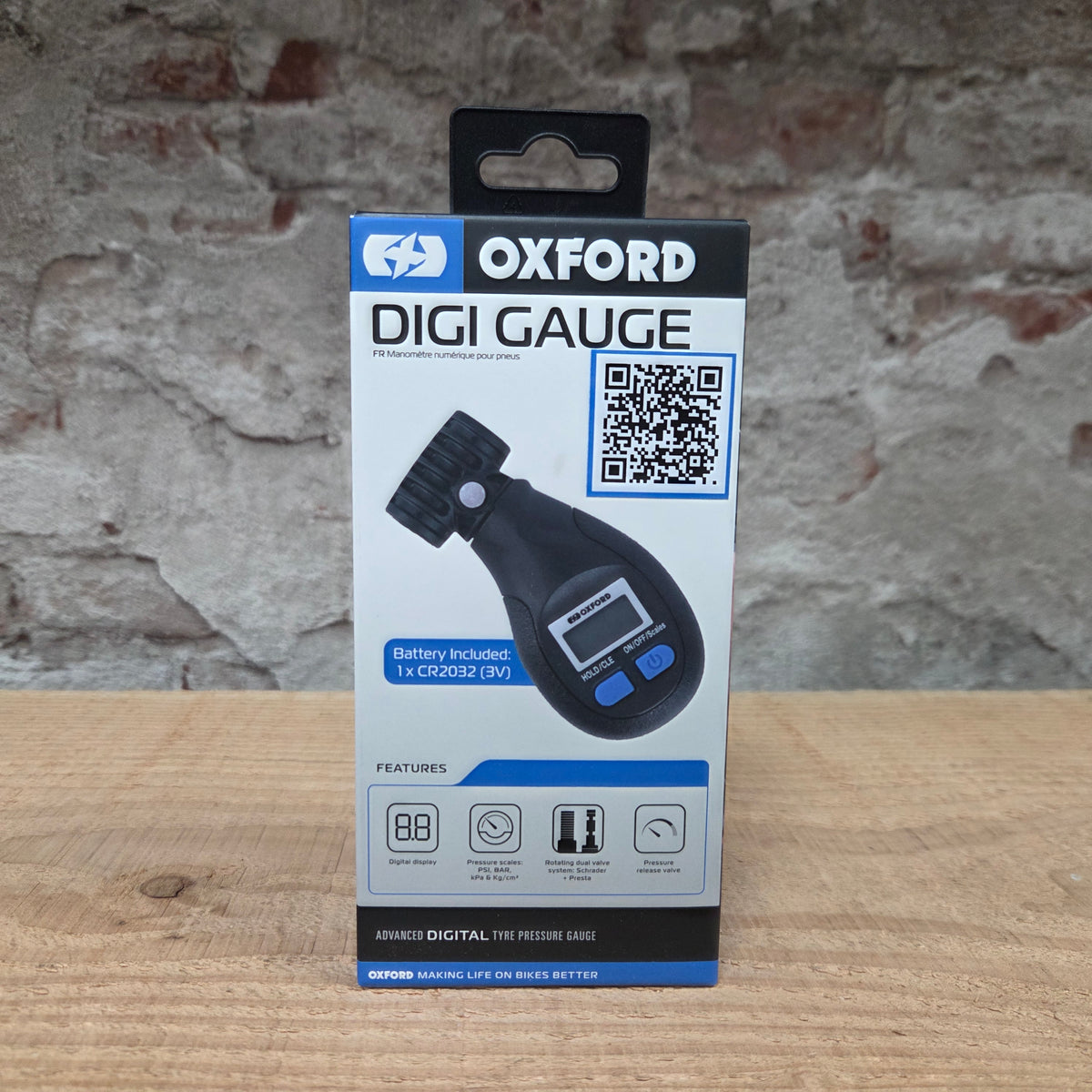 OXFORD DigiGauge digitale bandendrukmeter – nauwkeurige bandenspanning meten voor motorfiets en scooter hier in de winkel