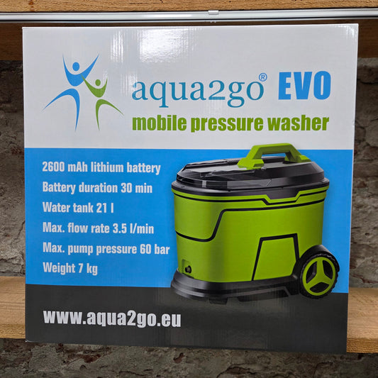 AQUA2GO EVO draadloze hogedrukreiniger - in de verpakking