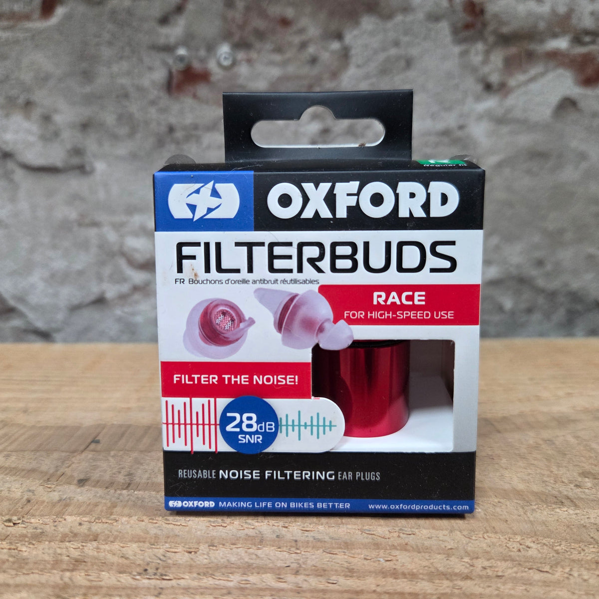 OXFORD FilterBuds Race motoroordoppen in de verpakking