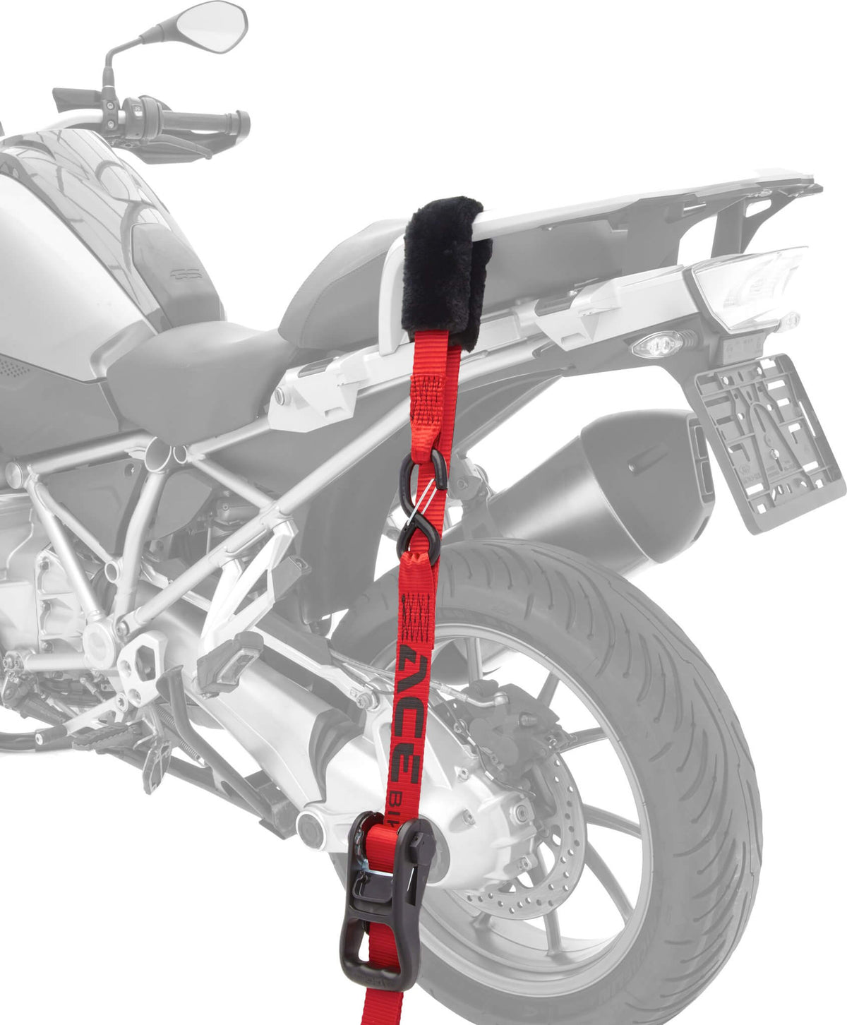 ACEBIKES Ratchet Premium Deluxe 2-pack gemonteerd aan de motor