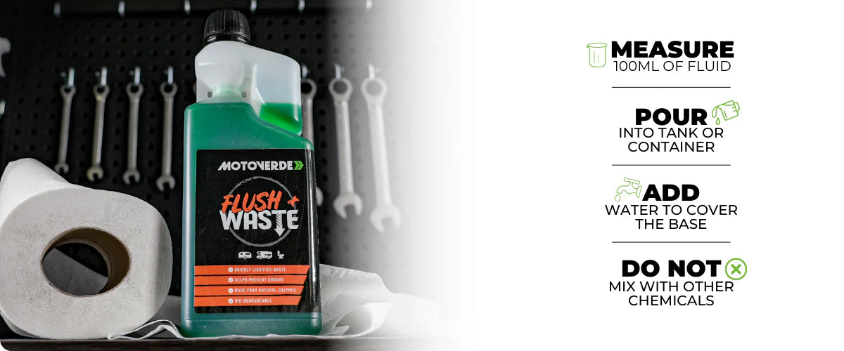 MOTOVERDE Flush + Waste - gebruiksaanwijzing