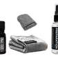Keramische coating wordt aangebracht op carbon fietsframe met microfiber doek